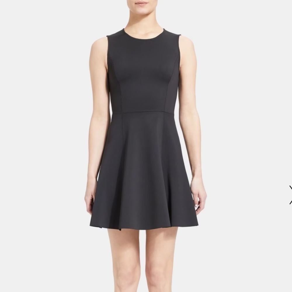 THEORY Tillora Charsmatic Black Squared Dress Sleeveless Size 8